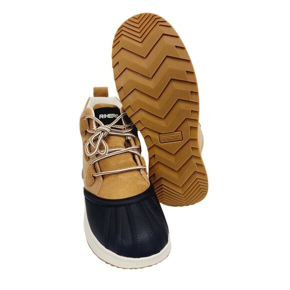 Rihero Women's Waterproof Snow Lace-Up Duck Boots Size 10 Tan & Black New - Picture 11 of 14